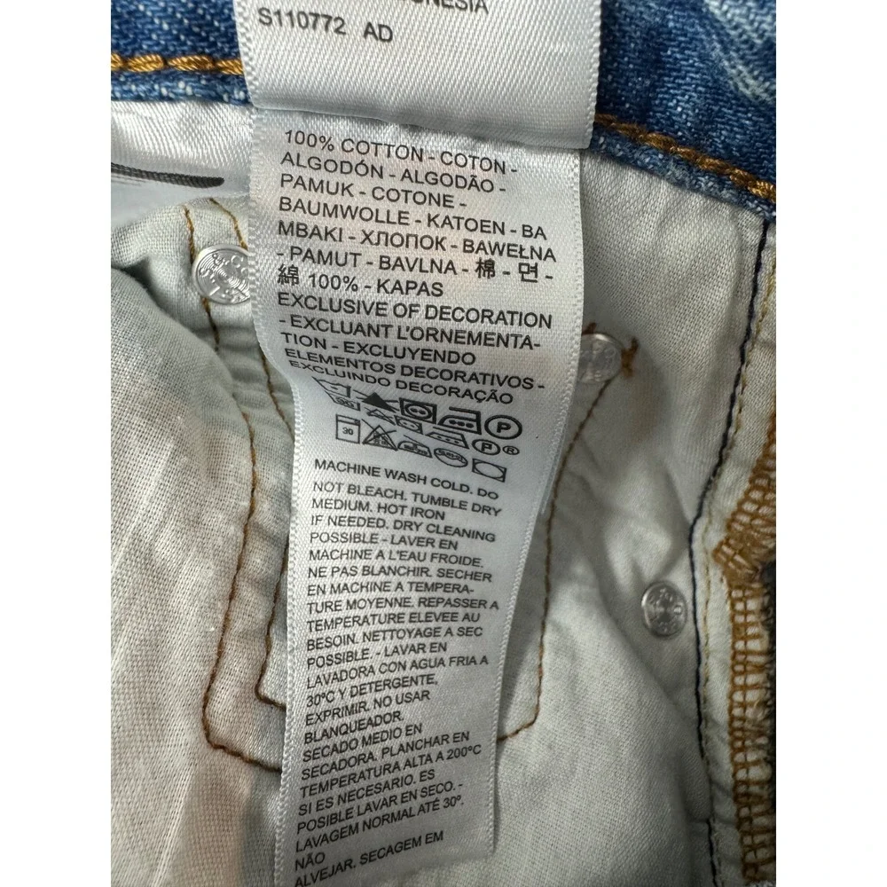 Levis Ankle Column Skirt Light‎ Wash Denim Maxi Raw Hem Womens 26